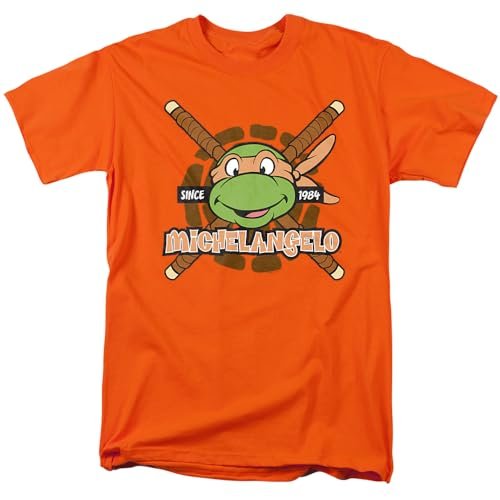 LOGOVISION TMNT Teenage Mutant Ninja Turtles Michelangelo Since 1984 Unisex Adult T Shirt, Michelangelo Since 1984, X